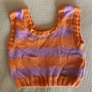 Piupiuchick Orange and Purple Striped Kids Sweater Vest